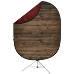 Savage Rustic Planks/red Collapsible Backdrop, 5' X 7' H W/ 8' Aluminum Stand. Fixed Price $280.99.